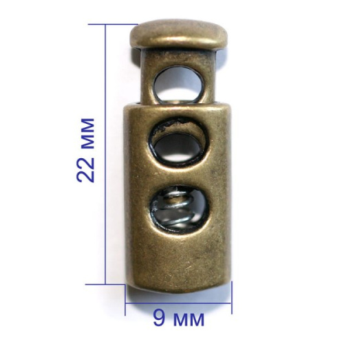  5043 антик Фиксатор металл 09х22мм (упаковка 400 штук)  ТриКатушки