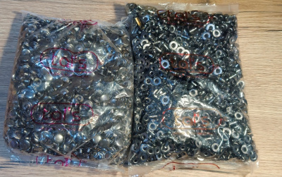  Хольнитены Усиленные 12х12мм №123 (75)  Черный Никель (упак.2000 шт.) Tals(Турция)  ТриКатушки