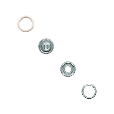  Кнопка рубашечная (кольцо) нерж 10,5мм, эмаль цв. молоч. 306 уп. 1440шт  ТриКатушки