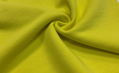  Ткань Футер 3-х нитка г/к петельный 320гр.кв.м, 80% Хб + 20% ПЭ, пенье, цв. Лимон IS  ТриКатушки