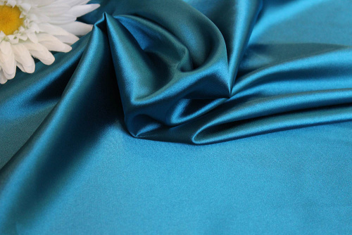  Ткань 2001 Атлас Стрейч, №602 морская волна   ТриКатушки