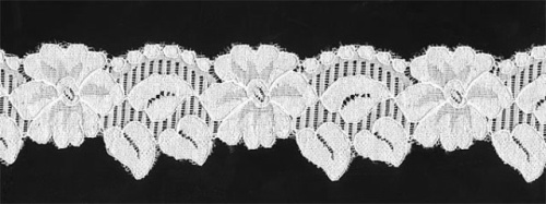  4515 белый кружево-стрейч 55мм (намотка 27,4 метров)  ТриКатушки