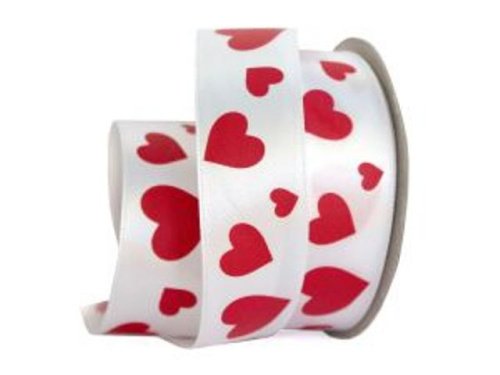  UT014-25-3001-095 Лента атласная с рисунком 25мм (рулон 20 ярдов = 18 метров)  ТриКатушки