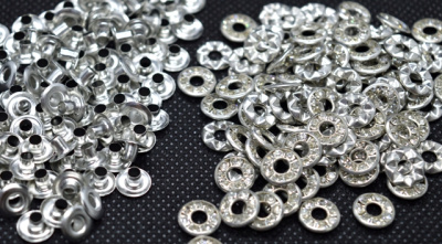  Люверс со стразами (латунь) 9 мм, никель, качество: А (уп. 1000 шт)  ТриКатушки