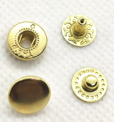  Кнопка VT-2 (10 мм) Альфа сталь цв. Золото (уп 720 шт) Tals(Турция)  ТриКатушки