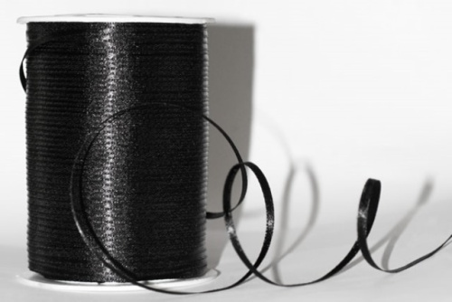  Тесьма вешалочная МН 3мм (рулон 100 ярдов) черный  ТриКатушки