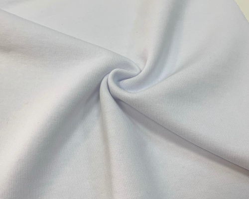  Ткань Футер 3-х нитка г/к петельный 320гр.кв.м, 80% Хб + 20% ПЭ, пенье, цв. Белый  ТриКатушки