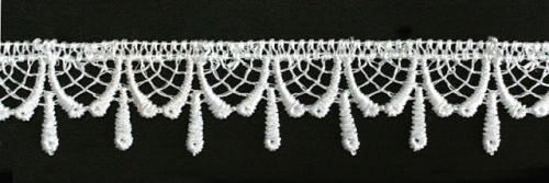  1063 белый Кружево вязанное 20мм (упаковка 15 ярдов = 13,7 метра)  ТриКатушки