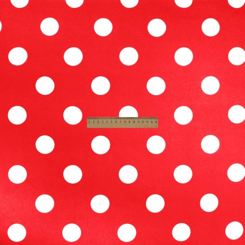  Ткань Кашибо горох 4,2см красный/белый арт. 5053  ТриКатушки
