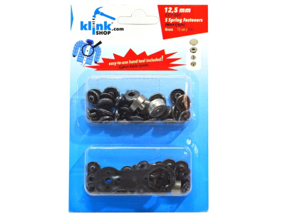  Кнопка в блистере арт.501 НЕРЖ. Альфа №54 12,5мм цв. Оксид (уп.15 компл.) + Ручной установщик  ТриКатушки