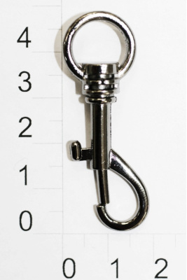  0028 черный никель Карабин металлический 11*47,5мм (упаковка 100 штук)  ТриКатушки