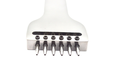  Ручной сменный строчный пробойник круглый 6 зубов (шаг 5мм, д. 1мм) PROKNOPKA  ТриКатушки