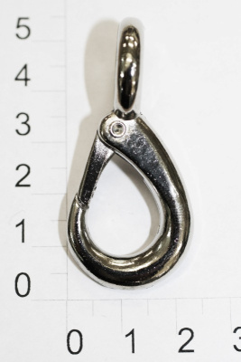  0101 Никель Карабин металлический 11,5*49мм (фас.10/ 100 штук)  ТриКатушки