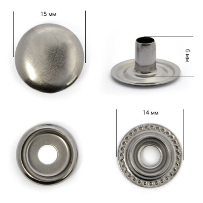  Кнопка 15мм №61 сталь цв. Черный Никель  (уп 720шт)NewStar  ТриКатушки