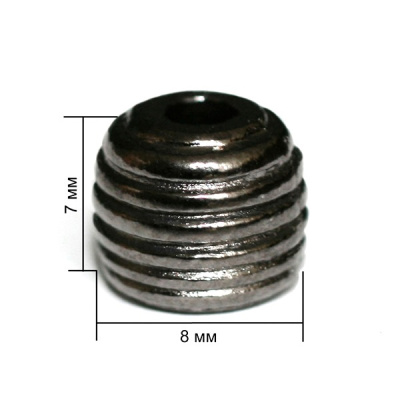  4842К черный никель концевик металл h=07мм (упаковка 500 штук)  ТриКатушки