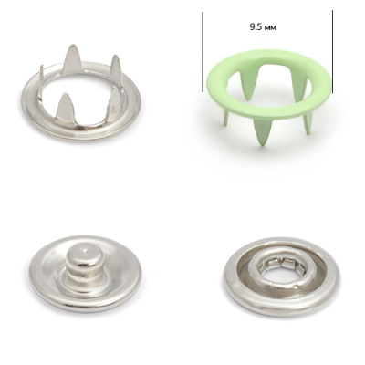  Кнопка рубашечная (кольцо) 9,5 мм - эмаль 246/1440 шт., цв. ментол NS  ТриКатушки