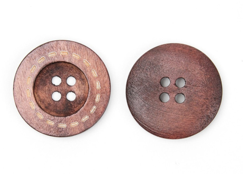  Пуговицы деревянные, арт. 0434/1, цв. Бренди, 40L-25мм уп.1000 шт.  ТриКатушки
