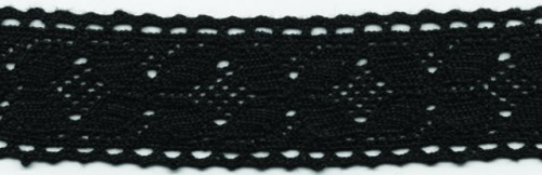  0110F черный кружево вязанное 35мм (намотка 20 ярдов = 18,3 метров)  ТриКатушки