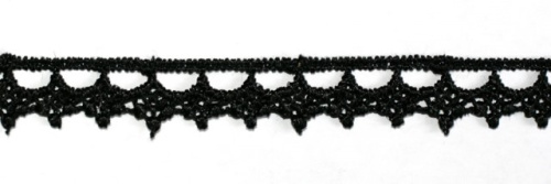  1157 черный Кружево вязанное 13мм (упаковка 15 ярдов = 13,7 метра)  ТриКатушки