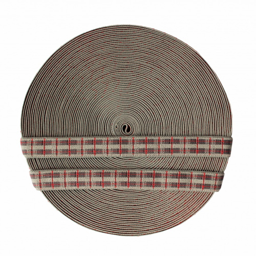  Резинка 93189 EkoflexТканая 25мм Support "Шотландка" (25м) арт.1  ТриКатушки