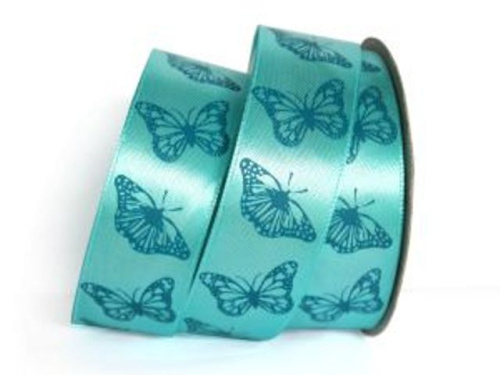  UT011-25-3152-155 Лента атласная с рисунком 25мм (рулон 20 ярдов = 18 метров)  ТриКатушки