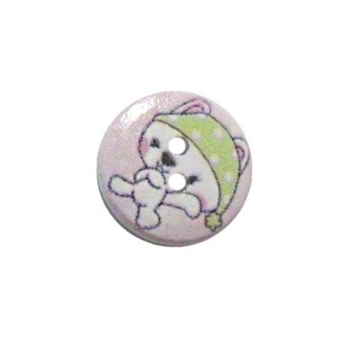  Пуговица деревянная, Мультяшные персонажи 18мм (Мишка 3) (10шт.) Proknopka  ТриКатушки