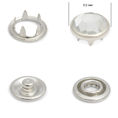  Кнопка рубашечная 9,5мм (закрытая ) со стразой уп.1440шт.NewStar  ТриКатушки