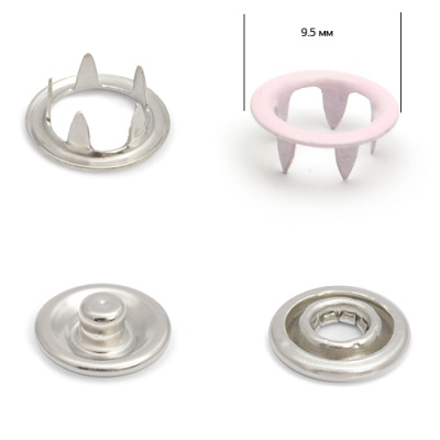 Кнопка рубашечная  (кольцо) 9,5 мм - эмаль 133/1440 шт., цв. светло-розовый