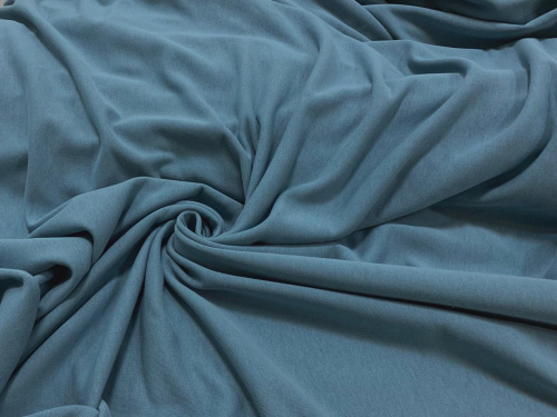  Ткань Футер 3-х нитка г/к петельный 320гр.кв.м, 80% Хб + 20% ПЭ, пенье, цв. Синяя дымка  ТриКатушки