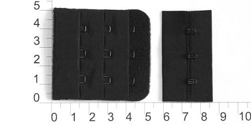  3х3х5х6 черный Застежки-крючки (упаковка 100 штук)  ТриКатушки