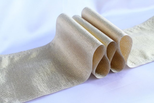  Лента парча-125 арт.С3298Г17/2 ширина 125мм (упаковка 20 метров) цв.светлое золото  ТриКатушки