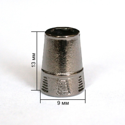  1478К черный никель концевик металл h=13мм (упаковка 500 штук)  ТриКатушки