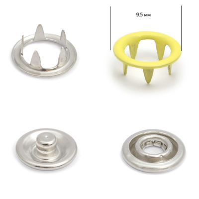  Кнопка рубашечная (кольцо) 9,5 мм - эмаль 108/1440 шт., цв. светло-желтый NS  ТриКатушки
