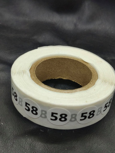  Размерник-наклейка на бумаге 58 (рул.1000шт)  ТриКатушки