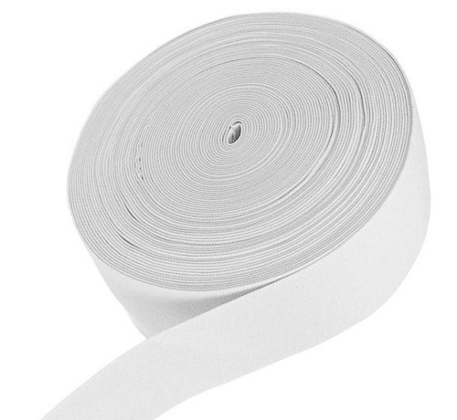  Резинка ткацкая 40мм, белая (рул.50м)  ТриКатушки