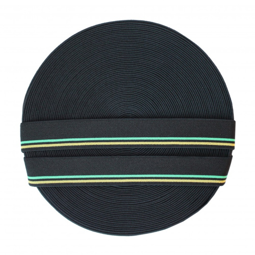  Резинка 82923 EkoflexТканая 30мм п/а (25м) цв. черн/желт/зел  ТриКатушки