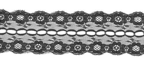 728 черный кружево-капрон 55мм (намотка 27,4 метров)  ТриКатушки