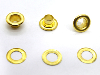  Люверсы №4 6мм сталь золото (уп 100 шт) "Proknopka"  ТриКатушки