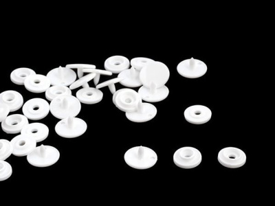  Кнопка пластиковая 10мм цв. белый (100шт) ProKnopka  ТриКатушки
