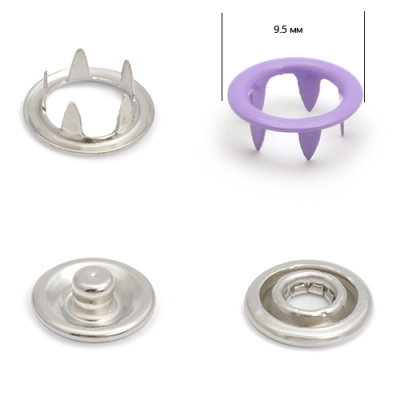  Розн.уп.Кнопка 9,5мм рубашечная (кольцо) нерж. цв. Лиловый №414(уп.20 шт.) ProKnopka  ТриКатушки