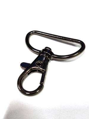  Карабин 30мм металл,поворотный цв.Черный Никель (фас.10/100/200 штук)  ТриКатушки