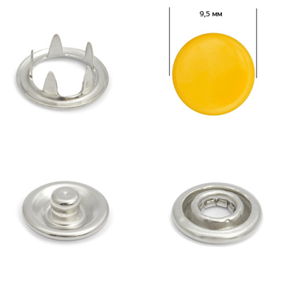  Кнопка рубашечная (закрытая) 9,5 мм - эмаль 112/1440 шт., цв. оранжево-желтый  ТриКатушки