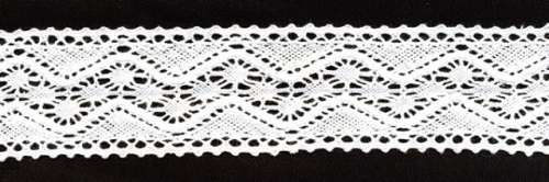  0011F белый кружево вязанное 40мм (намотка 20 ярдов = 18,3 метров)  ТриКатушки