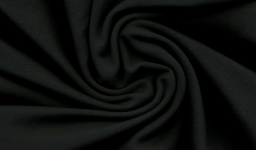  Ткань Футер 3-х нитка г/к с начесом 320гр.кв.м, 67% Хб+33% ПЭ, пенье, цв. Черный IS  ТриКатушки