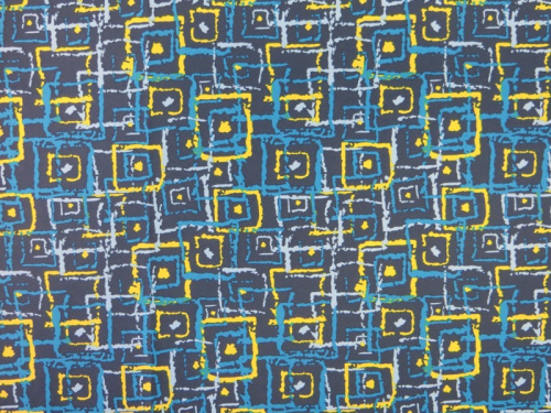  Ткань курточная детская  Дьюспо 240T WR PU цв.Quadrates т.синий 71 + желтый  ТриКатушки