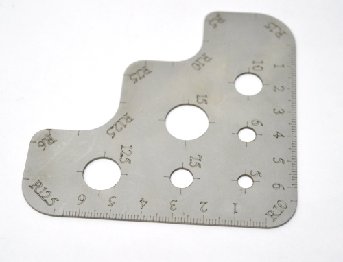  Лекало из нержавеющей стали с линейкой и радиусами ProKnopka  ТриКатушки