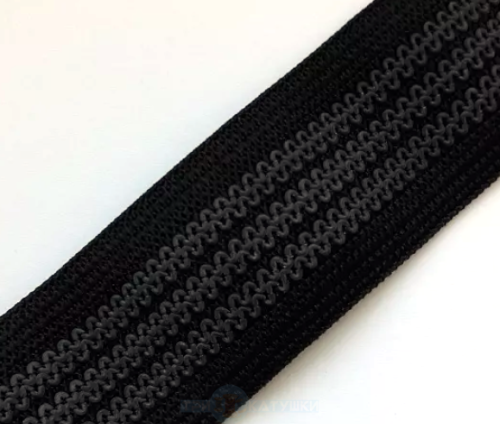  Резинка ткацкая с латексом 25 мм черная (20,3 гр/м) (рул.20м)(мин.200м)  ТриКатушки