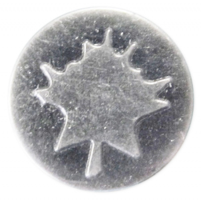  Пуговицы джинсовые в блистере 17мм (уп. 12шт.), Кленовый лист цв. никель  ТриКатушки