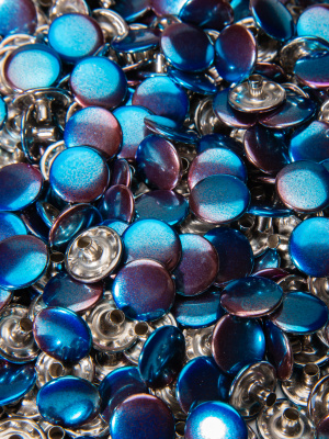  Кнопка 15мм Альфа сталь цв.Петролевый Хамелеон (уп 720шт)NS  ТриКатушки