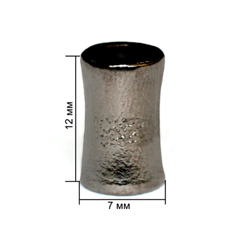  4249К черный никель концевик металл h=12мм (упаковка 500 штук)  ТриКатушки